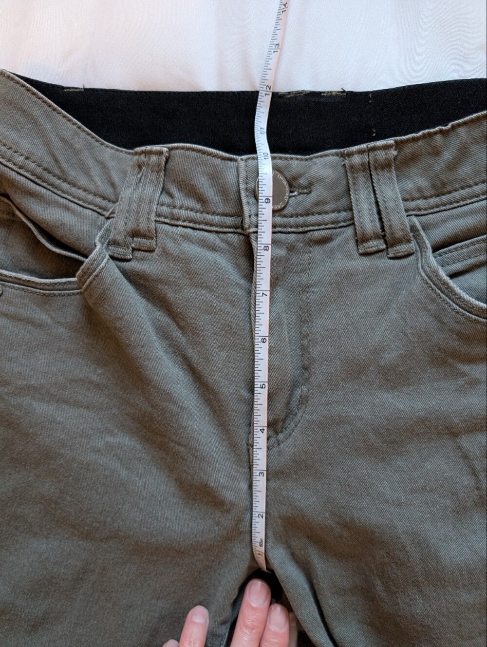 Democracy Women’s Olive Green Straight-Leg Cropped Stretch Waist Jeans Size 6 - Picture 10 of 12